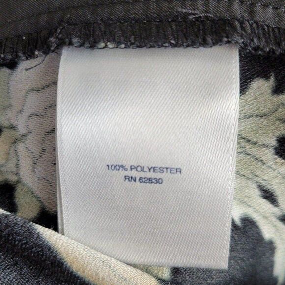 Lands' End Size 14 Floral Black Wide Leg Ankle Pants - Picture 10 of 12